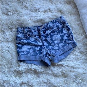 Floral Denim Shorts